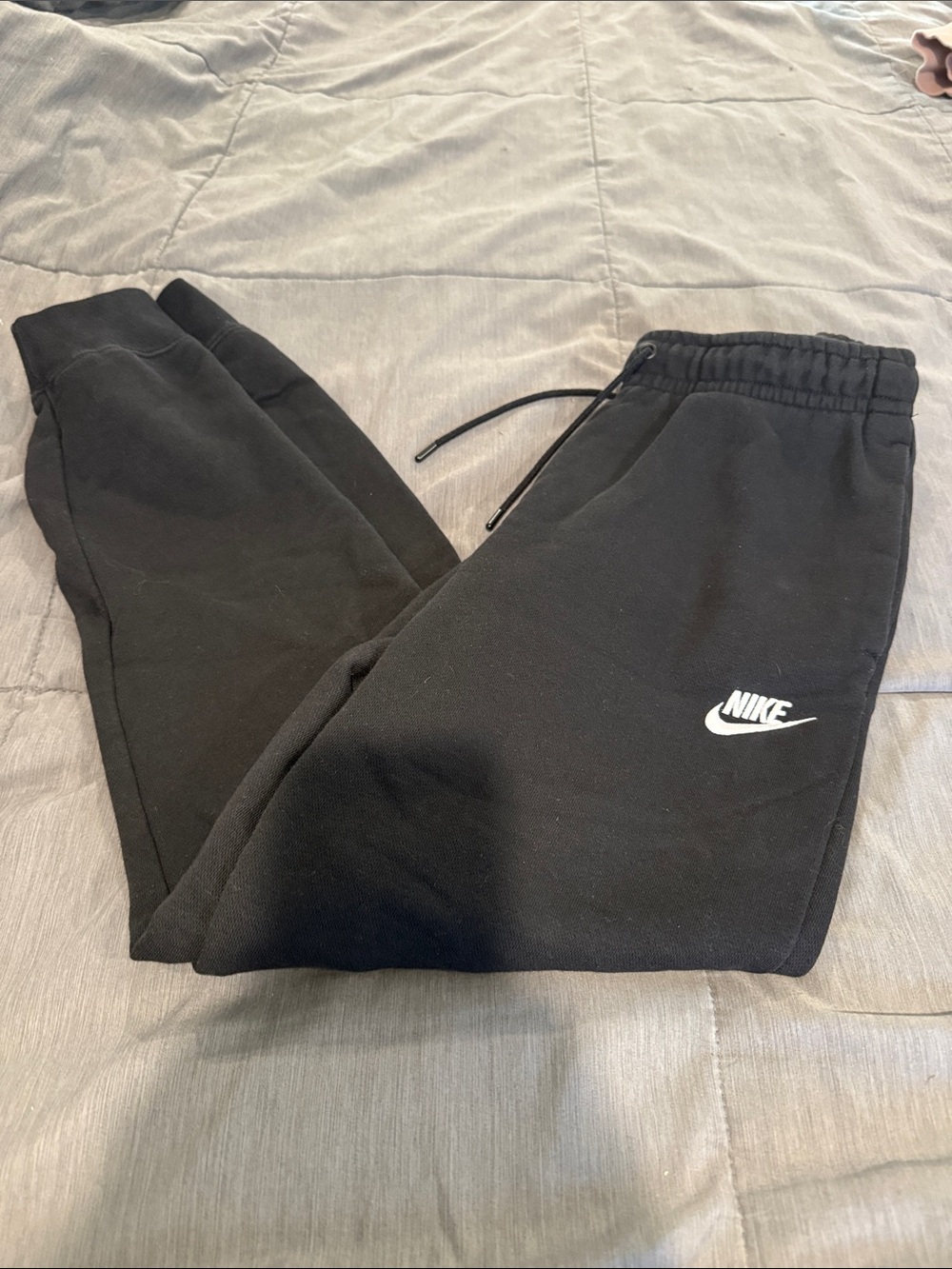Nike Black Jogger Sweatpants with White Swoosh